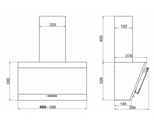 Вытяжка каминная наклонная ELIKOR ТИТАН 50П-430-К3Д белый SM