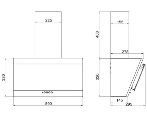 Вытяжка каминная наклонная ELIKOR ТИТАН 60П-430-К3Д белый SM/ белый SM