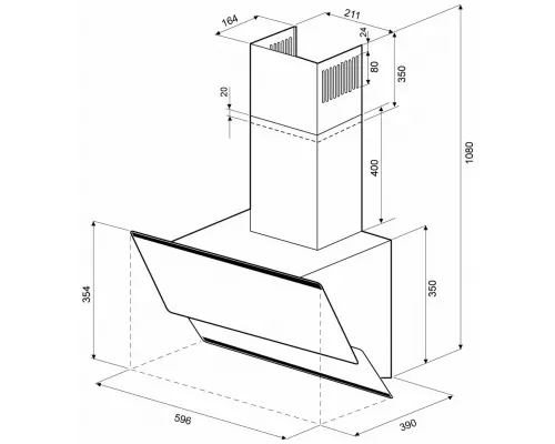 Вытяжка KRONA IRIDA 600 black sensor