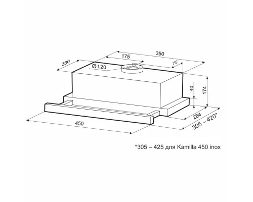 Вытяжка KRONA KAMILLA 450 BLACK