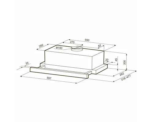 Вытяжка KRONA KAMILLA T sensor max 600 Black
