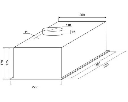Вытяжка полновстраиваемая KRONA SINTIA 600 WHITE PB