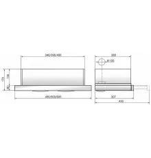 Вытяжка встраиваемо-выдвижная ELIKOR ИНТЕГРА 50Н-400-В2Л нерж/нерж