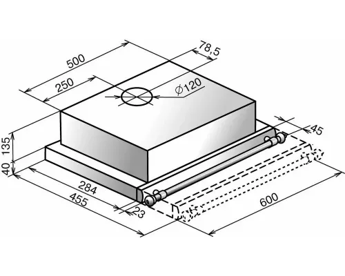 Вытяжка встраиваемо-выдвижная ELIKOR ИНТЕГРА 50П-400-В2Л антрацит/рейлинг бронза