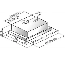 Вытяжка встраиваемо-выдвижная ELIKOR ИНТЕГРА 50П-400-В2Л черный/черный.