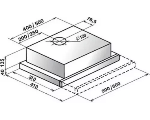 Вытяжка встраиваемо-выдвижная ELIKOR ИНТЕГРА 50П-400-В2Л черный/нерж.сталь