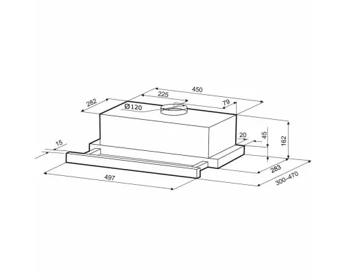 Вытяжка встраиваемо-выдвижная KRONA KAMILLA T 500 WHITE
