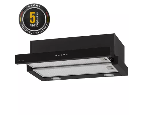 Вытяжка встраиваемо-выдвижная KRONA KAMILLA TK 600 BLACK (1 мотор)