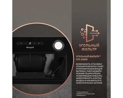 Вытяжка полновстраиваемая WEISSGAUFF BOX 1200 BL черный Вытяжка полновстраиваемая WEISSGAUFF BOX 1200 BL черный