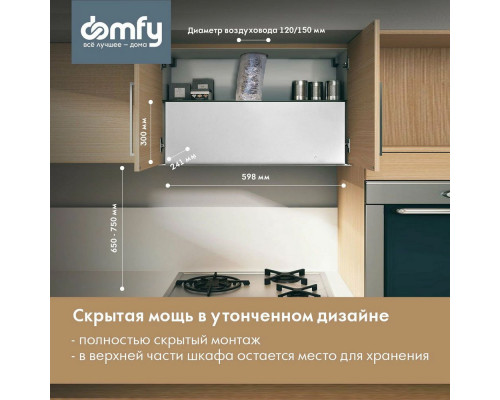 Вытяжка полновстраиваемая Domfy DM6036BB WG белый Вытяжка полновстраиваемая Domfy DM6036BB WG белый