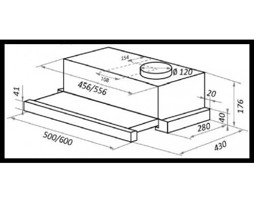Вытяжка встраиваемо-выдвижная HOMSair FLAT 60 Черный