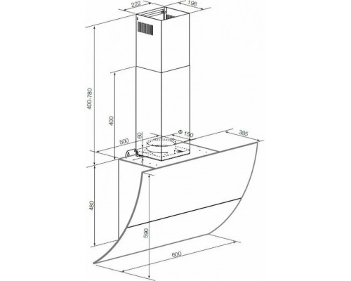 Вытяжка каминная наклонная GRAUDE DH 60.3 GE