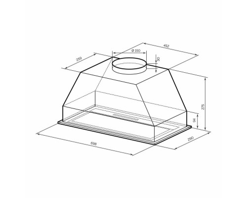 Вытяжка полновстраиваемая LEX Hyper 900 GS WH белый
