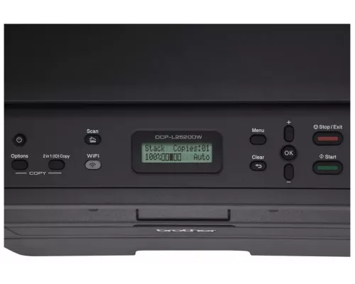 МФУ лазерный BROTHER DCP-L2520DWR (DCPL2520DWR1) черный