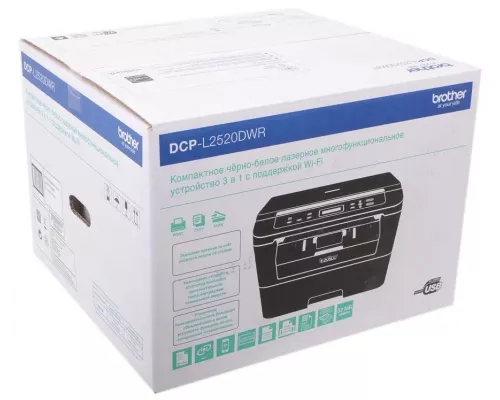 МФУ лазерный BROTHER DCP-L2520DWR (DCPL2520DWR1) черный
