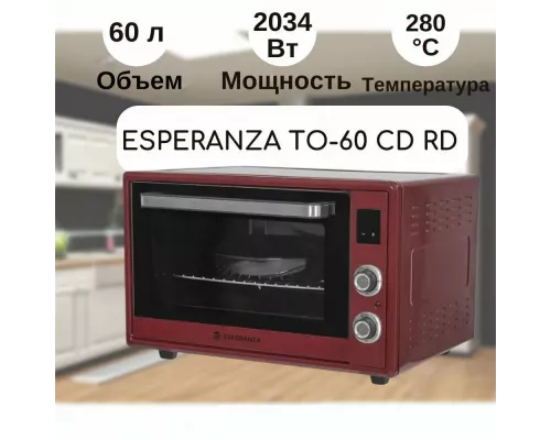 Мини-печь ESPERANZA TO-60CD RD красный