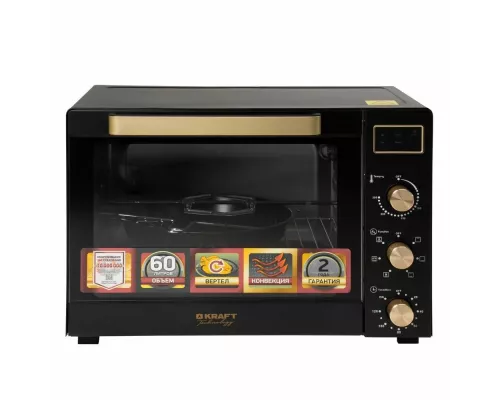 Мини-печь KRAFT Technology TCH-MO 6012 RKDGLB черный/золотой