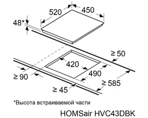 Варочная поверхность HOMSair HVC43DBK