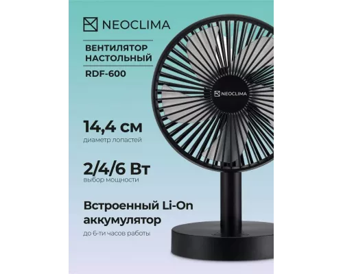 Вентилятор Neoclima RDF-600 черный