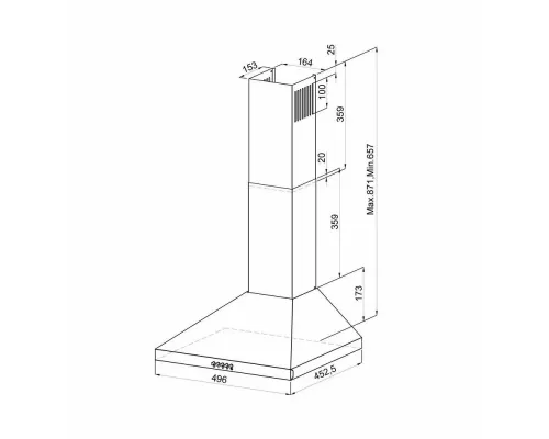 Вытяжка каминная LEX BRIZ 500 BLACK