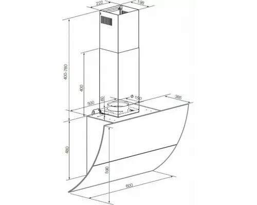 Вытяжка каминная наклонная GRAUDE DH 60.3 GE