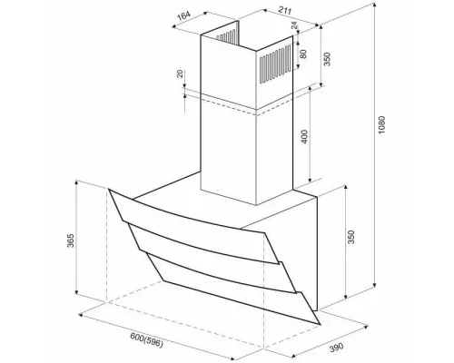 Вытяжка KRONA INGA 600 inox/black