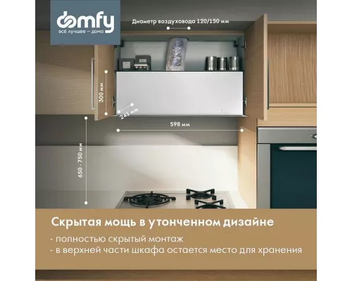 Вытяжка полновстраиваемая Domfy DM6036BB WG белый