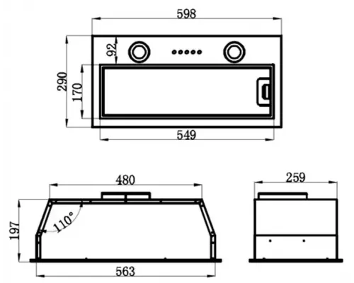 Вытяжка полновстраиваемая HOMSair FLEET 60 черный