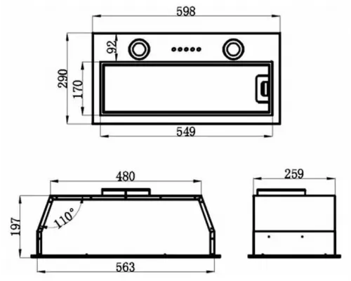 Вытяжка полновстраиваемая HOMSair FLEET 60 нерж.