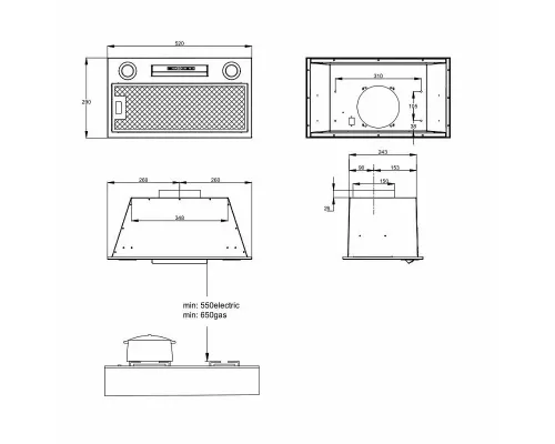 Вытяжка полновстраиваемая Korting KHI 6755 X