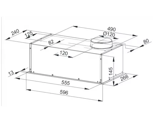 Вытяжка полновстраиваемая Weissgauff ALPHA 60 PB BL черный