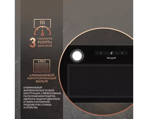 Вытяжка полновстраиваемая WEISSGAUFF BOX 1200 BL черный