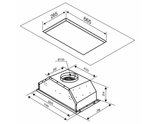 Вытяжка полновстраиваемая Zigmund & Shtain K 016.7 S нерж.