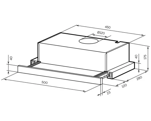 Вытяжка встраиваемо-выдвижная LEX HONVER 2M 600 WHITE белый