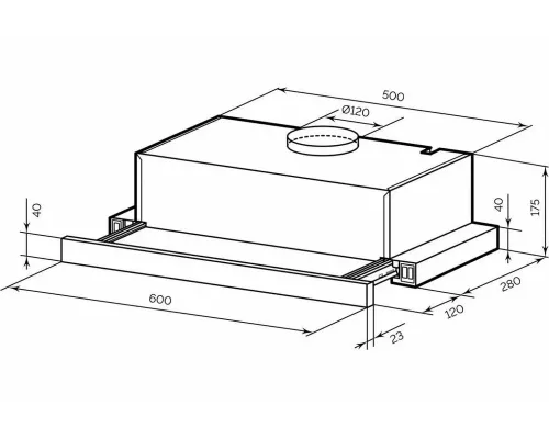 Вытяжка встраиваемо-выдвижная LEX HONVER G 2M 600 WHITE