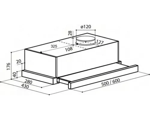 Вытяжка встраиваемо-выдвижная LEX HUBBLE G 500 WHITE бел.стекло