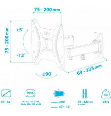 Кронштейн Kromax OPTIMA-204 черный