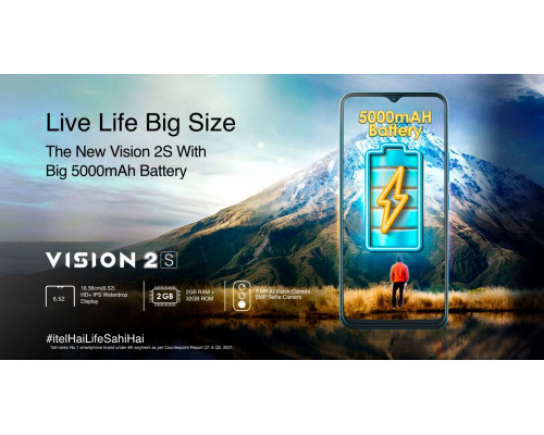 Смартфон ITEL Vision 2S 2/32GB Deep Blue Смартфон ITEL Vision 2S 2/32GB Deep Blue