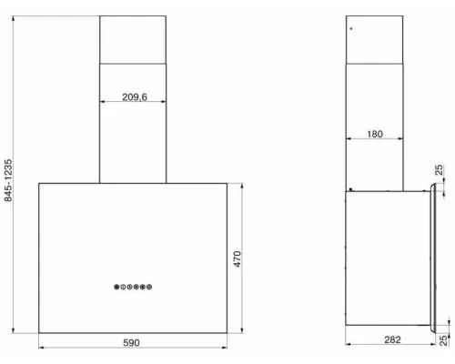 Вытяжка пристенная ELIKOR Метеорит 60П-700-Э4Д черный