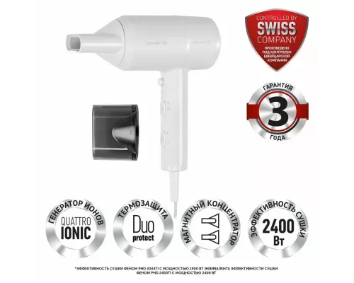 Фен Polaris PHD 2044Ti белый/серый