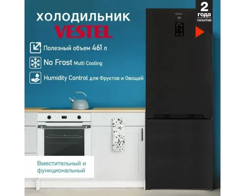Холодильник VESTEL BF 492 NFED черный