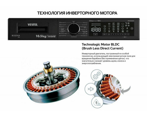 Стиральная машина VESTEL WMS10120T23 белый/черный Стиральная машина VESTEL WMS10120T23 белый/черный
