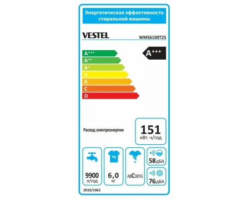 Стиральная машина VESTEL WMS6100T2S темное-серебро/черный Стиральная машина VESTEL WMS6100T2S темное-серебро/черный