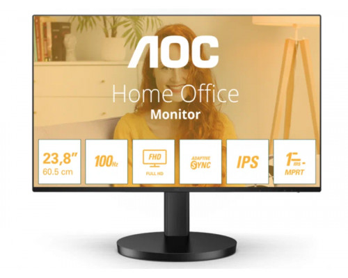 Монитор 23.8" AOC 24B3HA2 IPS 1920x1080, 100 Гц, 4 мс, 16:9, 250 кд/м2, 1xHDMI, 1xVGA, черный Монитор 23.8" AOC 24B3HA2 IPS 1920x1080, 100 Гц, 4 мс, 16:9, 250 кд/м2, 1xHDMI, 1xVGA, черный