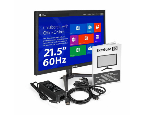 Монитор 21.5" ExeGate EB2200A VA 1920x1080, 75 Гц, 5 мс, 16:9, 200 кд/м², 1xHDMI, 1xVGA, черный (EX297376RUS) Монитор 21.5" ExeGate EB2200A VA 1920x1080, 75 Гц, 5 мс, 16:9, 200 кд/м², 1xHDMI, 1xVGA, черный (EX297376RUS)