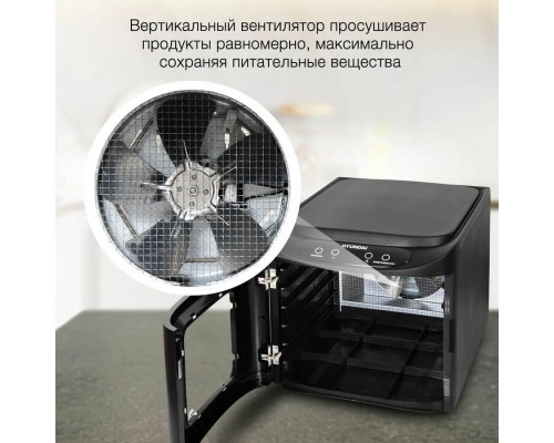 Сушилка для овощей и фруктов Hyundai HYFD-P1203 черный Сушилка для овощей и фруктов Hyundai HYFD-P1203 черный