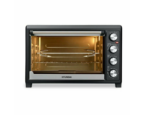 Мини-печь Hyundai MIO-HY076 серебристый/черный Мини-печь Hyundai MIO-HY076 серебристый/черный