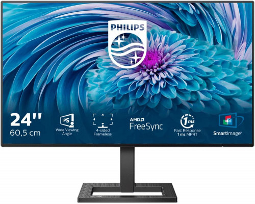 Монитор 23.8" Philips 242E2FA(00/01) IPS 1920x1080, 75 Гц, 4 мс, 16:9, 300 кд/м2, 1xHDMI, 1xDP, 1xVGA, выход на наушники, черный Монитор 23.8" Philips 242E2FA(00/01) IPS 1920x1080, 75 Гц, 4 мс, 16:9, 300 кд/м2, 1xHDMI, 1xDP, 1xVGA, выход на наушники, черный