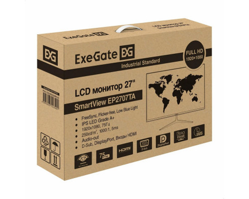 Монитор 27" ExeGate EP2707TA IPS FHD 75Hz 5ms 250cd 1000:1 D-Sub HDMI1.4 DisplayPort AudioOut встроенный БП FreeSync VESA (EX295529RUS) Монитор 27" ExeGate EP2707TA IPS FHD 75Hz 5ms 250cd 1000:1 D-Sub HDMI1.4 DisplayPort AudioOut встроенный БП FreeSync VESA (EX295529RUS)