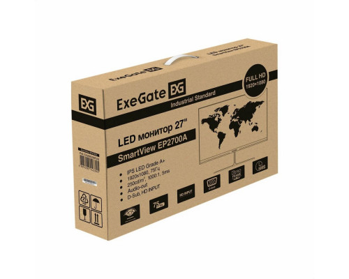 Монитор 27" ExeGate SmartView EP2700A IPS 1920x1080, 75 Гц, 5 мс, 16:9, 250 кд/м2, VGA, выход на наушники, черный (EX295530RUS) Монитор 27" ExeGate SmartView EP2700A IPS 1920x1080, 75 Гц, 5 мс, 16:9, 250 кд/м2, VGA, выход на наушники, черный (EX295530RUS)